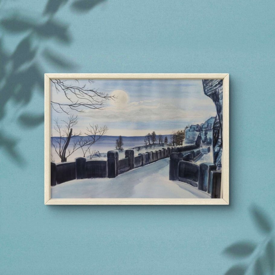 Blaue Basteibrücke / 130 Euro Aquarellgemälde Silvia Böhme Sächsische Schweiz Basteibrücke Rathen